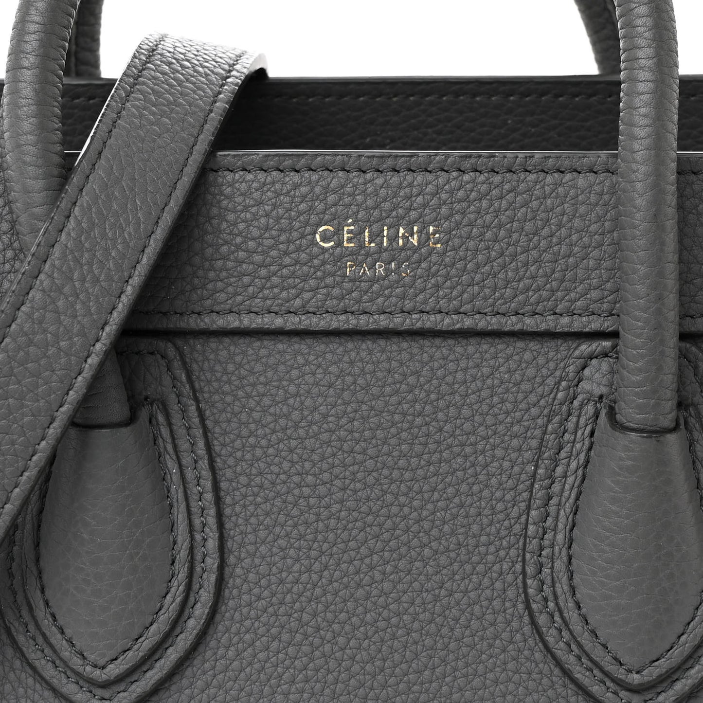 Drummed Calfskin Nano Luggage Kohl