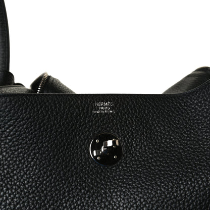 Hermes Taurillon Clemence Lindy 30 Black 6 of 15