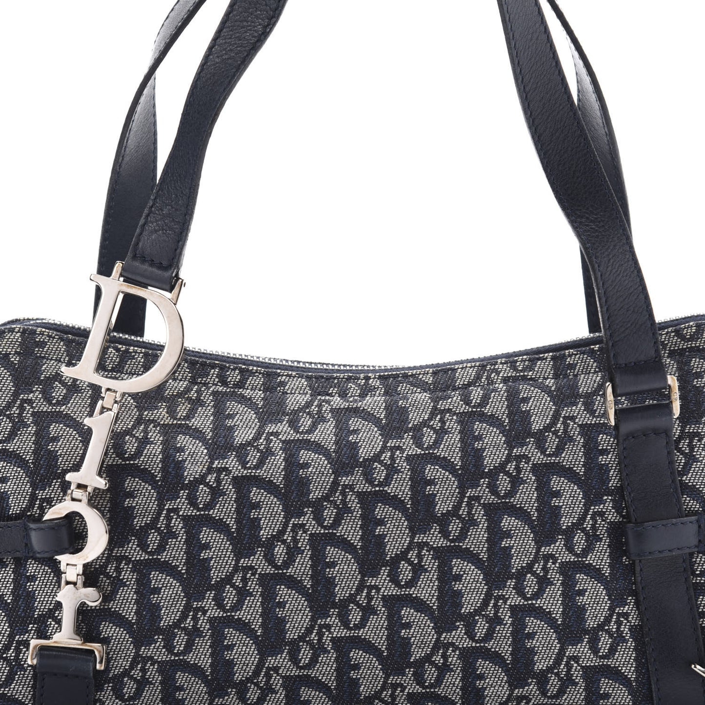 Denim Monogram Charms Shoulder Bag Blue