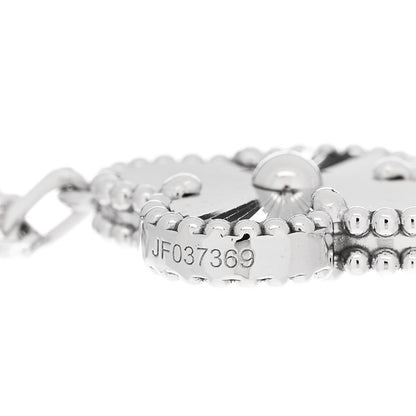 Van Cleef & Arpels 18K White Gold 5 Motifs Guilloche Vintage Alhambra Bracelet 4 of 5