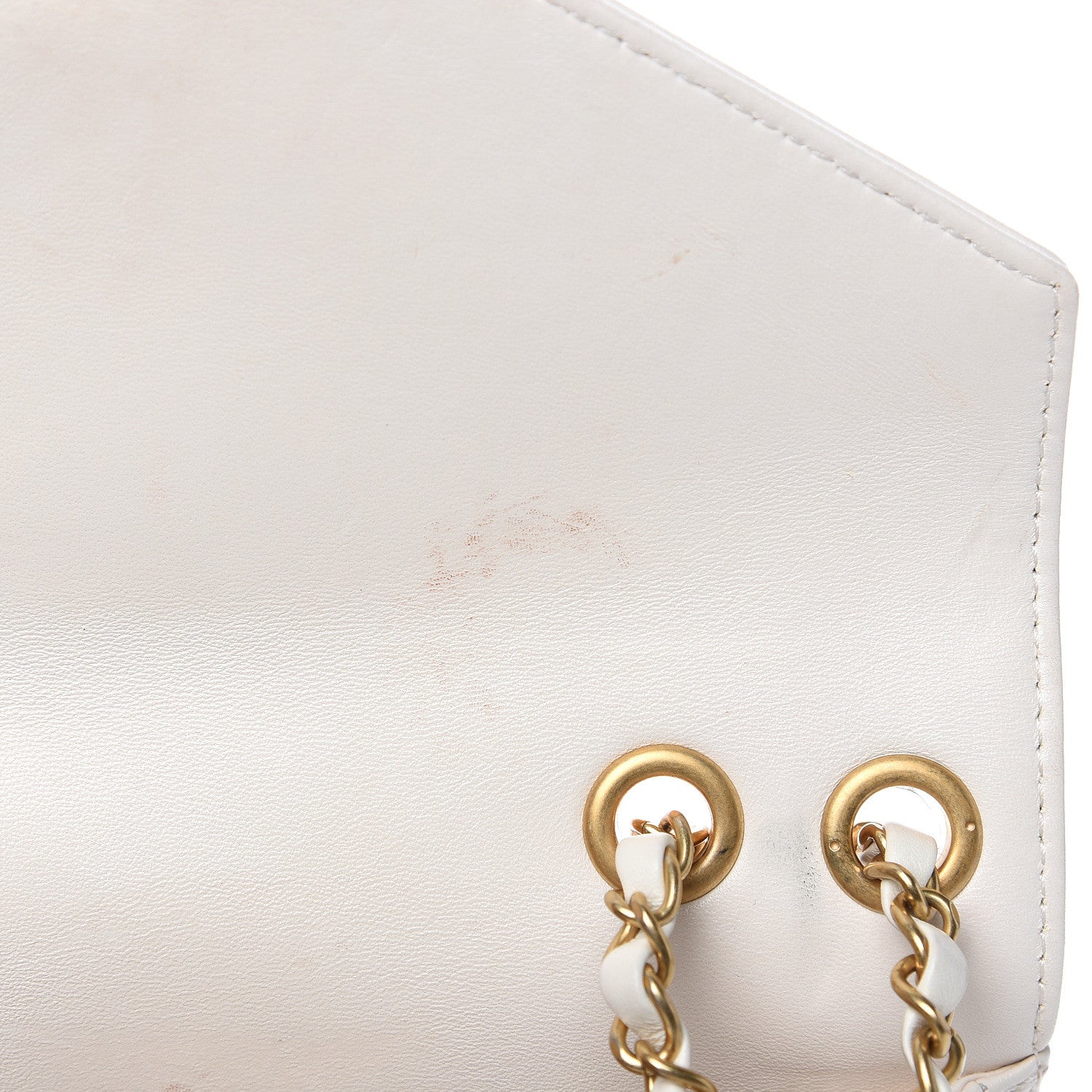 Chanel Lambskin Reversed Chevron Quilted Flap White 14 of 15