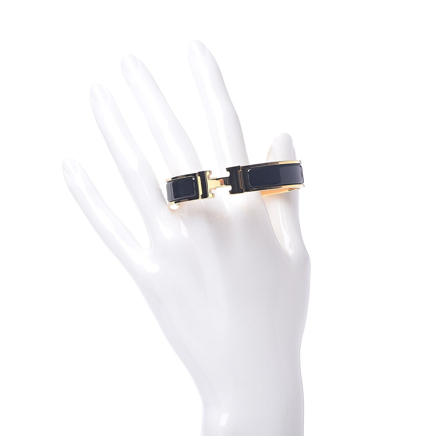 Enamel Narrow Clic Clac H Bracelet PM Black