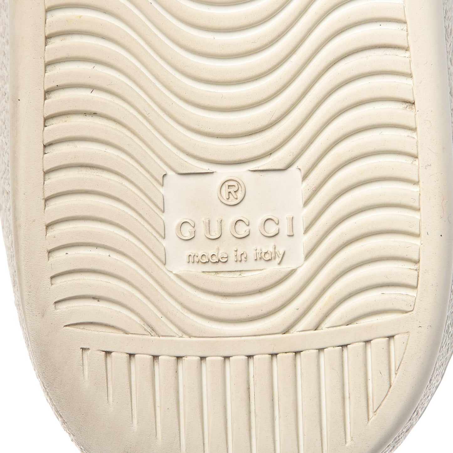 Mens Calfskin Web Studded Ace Sneakers 9 White