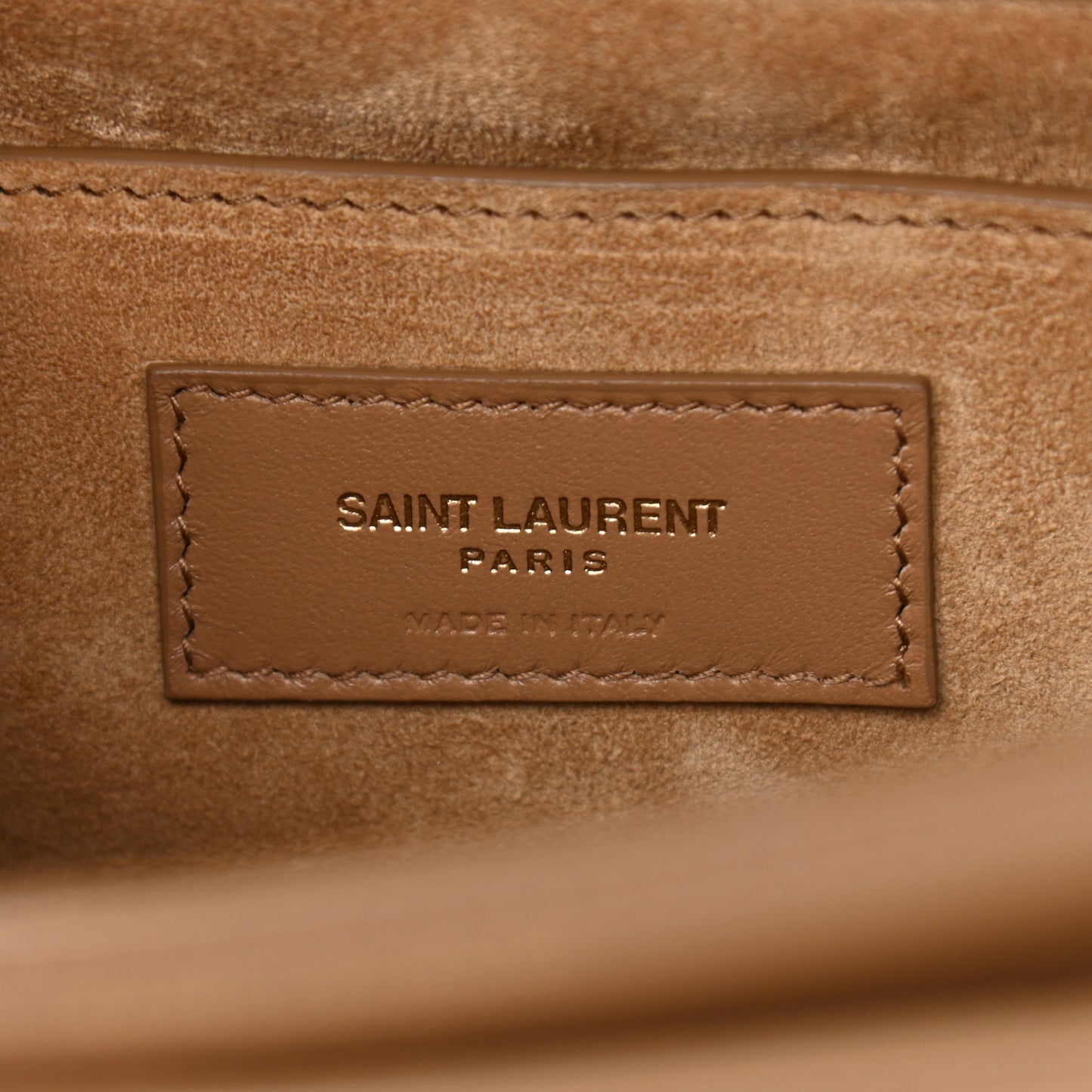 Smooth Calfskin Medium Monogram Sunset Satchel Natural Tan