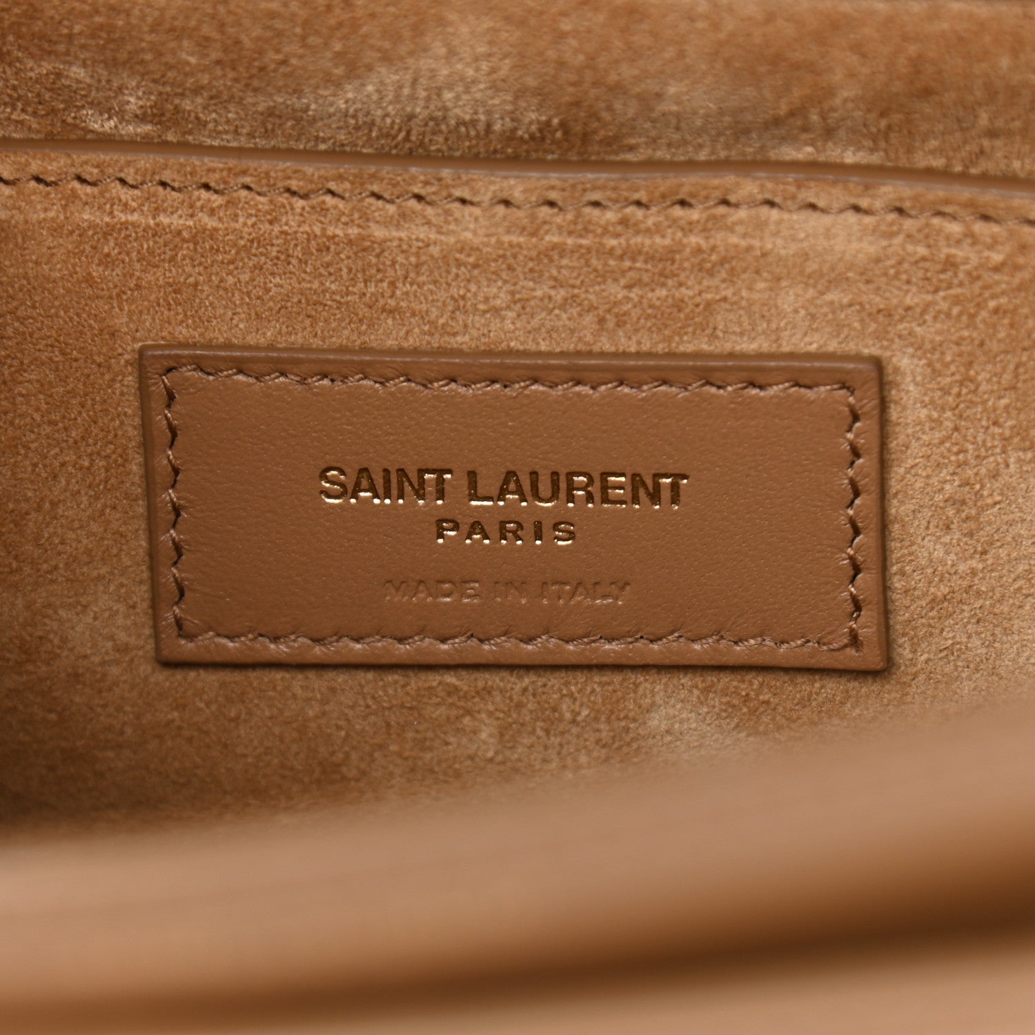 Saint Laurent Smooth Calfskin Medium Monogram Sunset Satchel Natural Tan 10 of 11