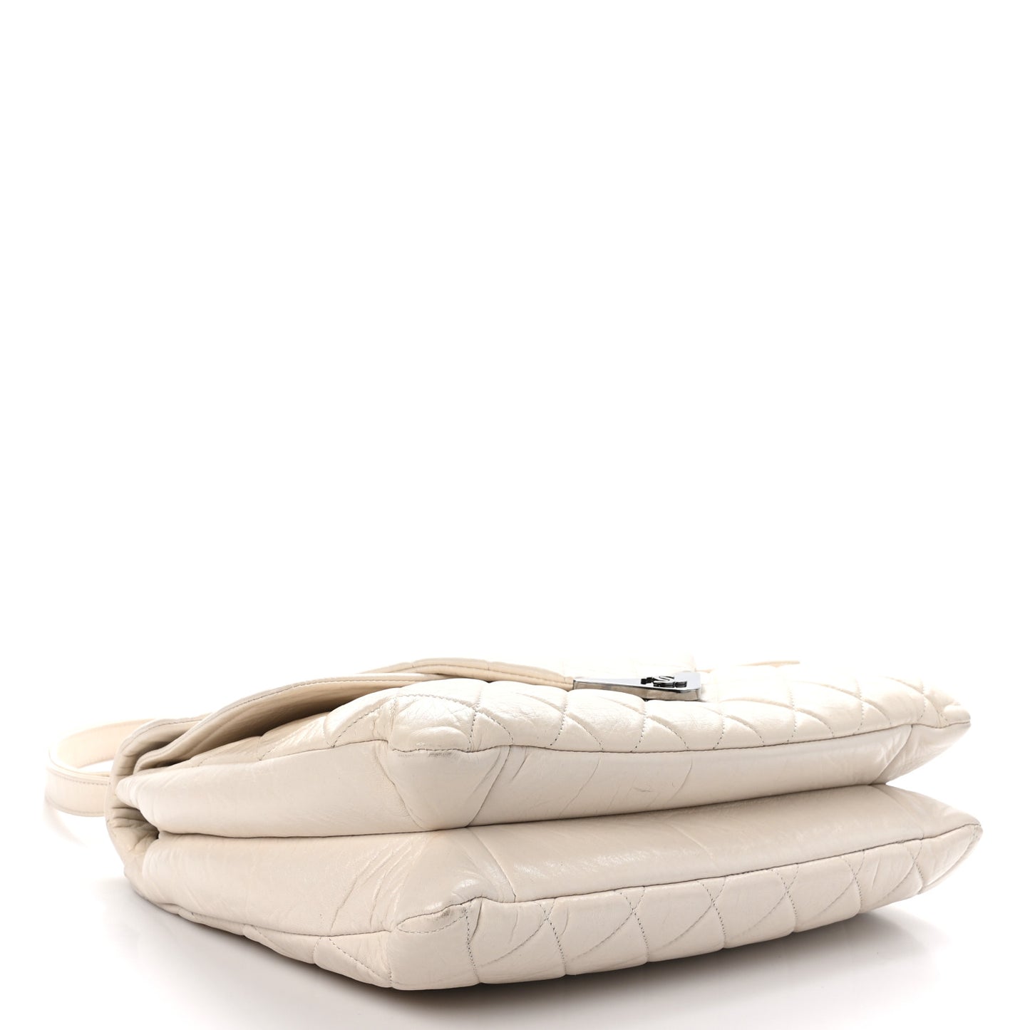 Lambskin Quilted Padded Envelope Flap White