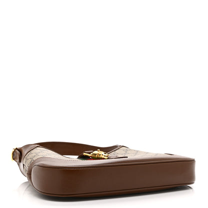 Gucci GG Supreme Monogram Azalea Calfskin Web Small Jackie 1961 Hobo Beige Ebony Brown Sugar 4 of 11