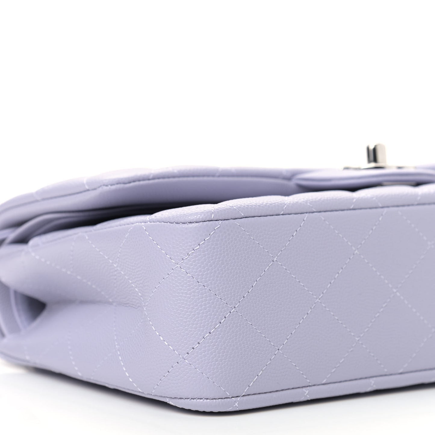 Caviar Quilted Medium Double Flap Light Purple