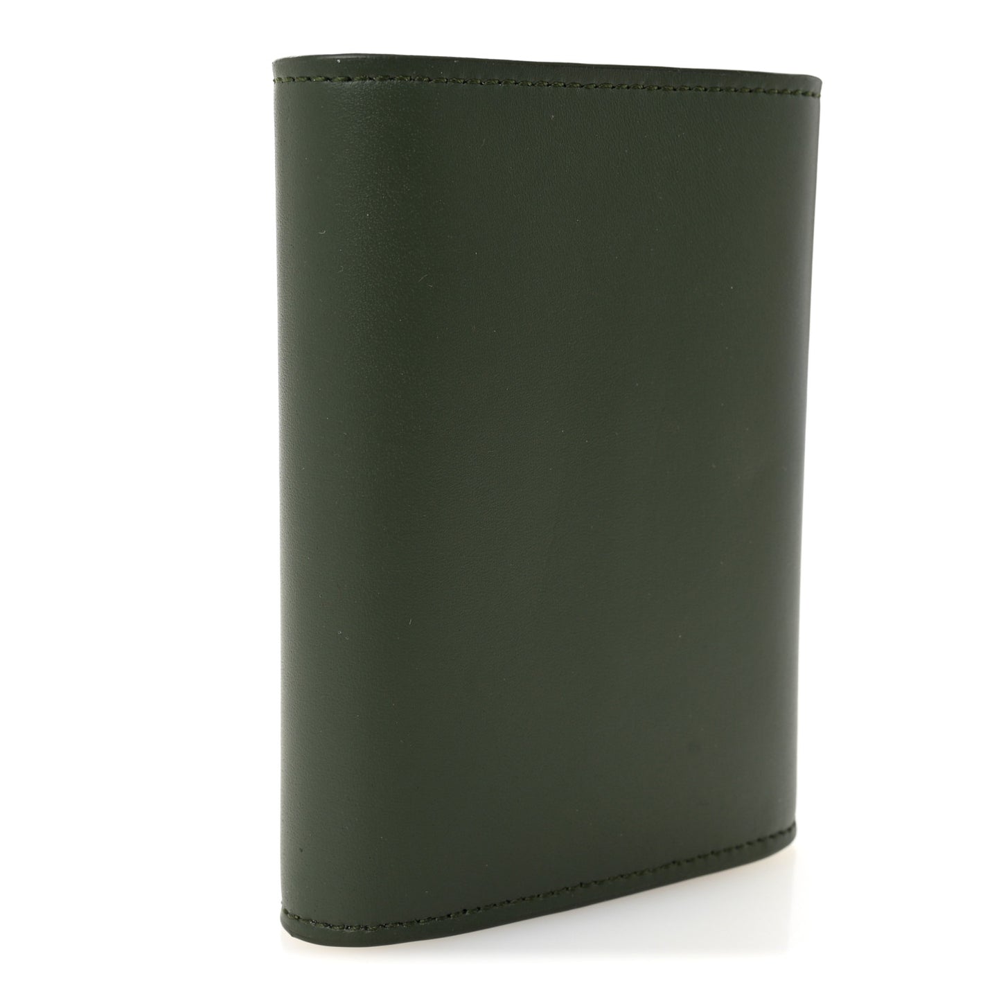 X SUNA FUJITA Satin Calfskin Panda Trifold Wallet Bottle Green