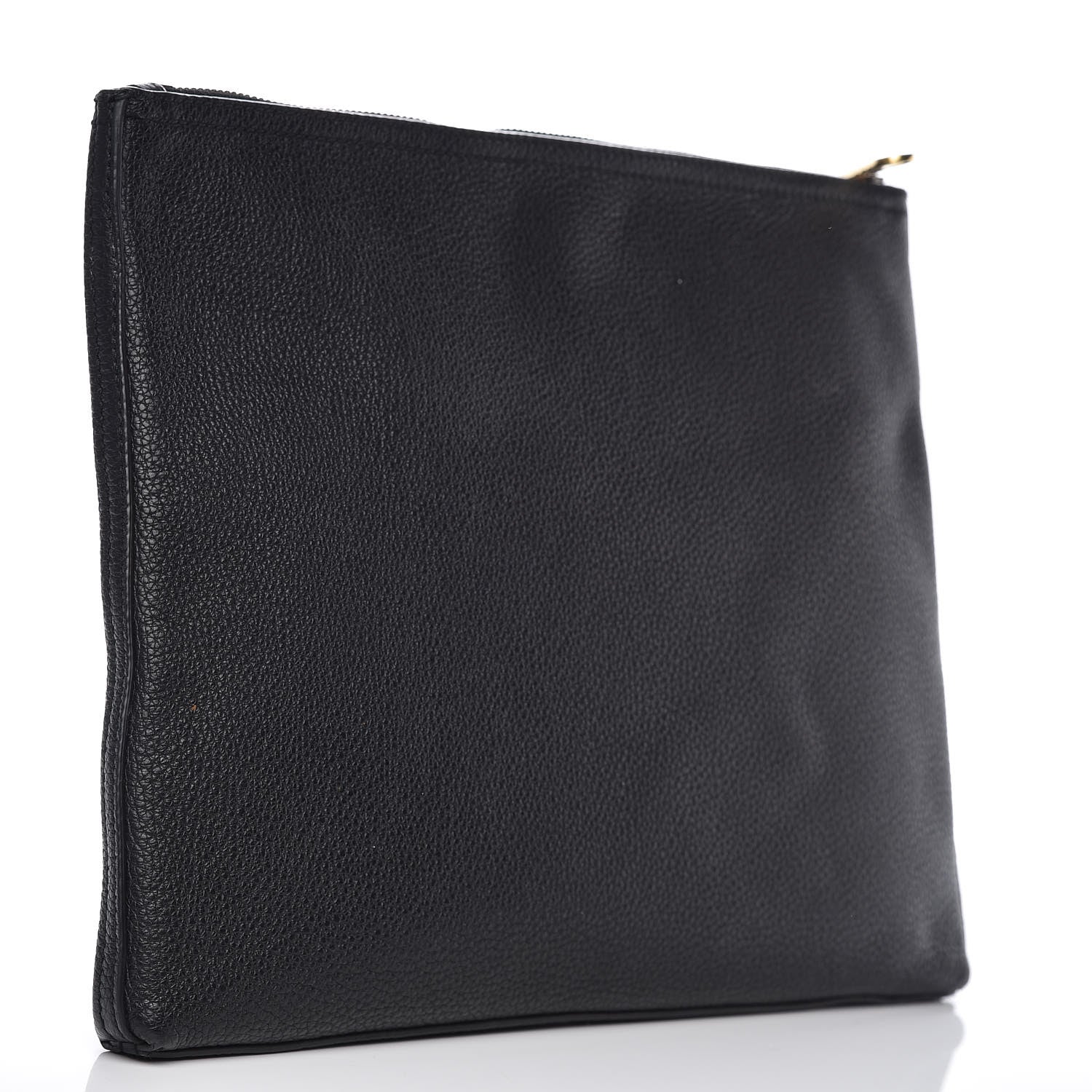 Gucci Pebbled Calfskin Medium Logo Portfolio Clutch Black 3 of 10