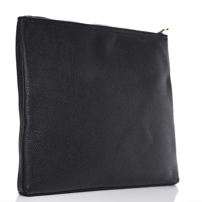 Gucci Pebbled Calfskin Medium Logo Portfolio Clutch Black 3 of 10