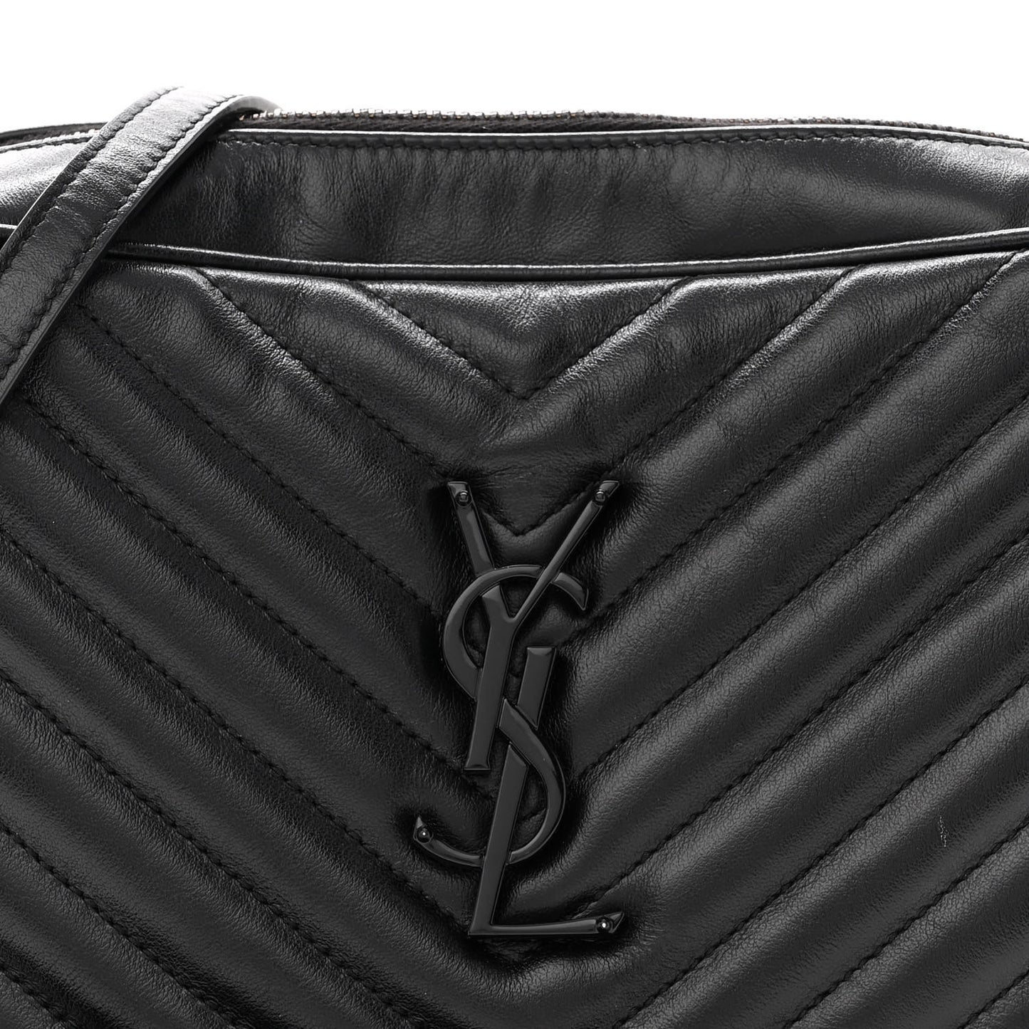 Calfskin Matelasse Monogram Monochrome Lou Camera Bag Black