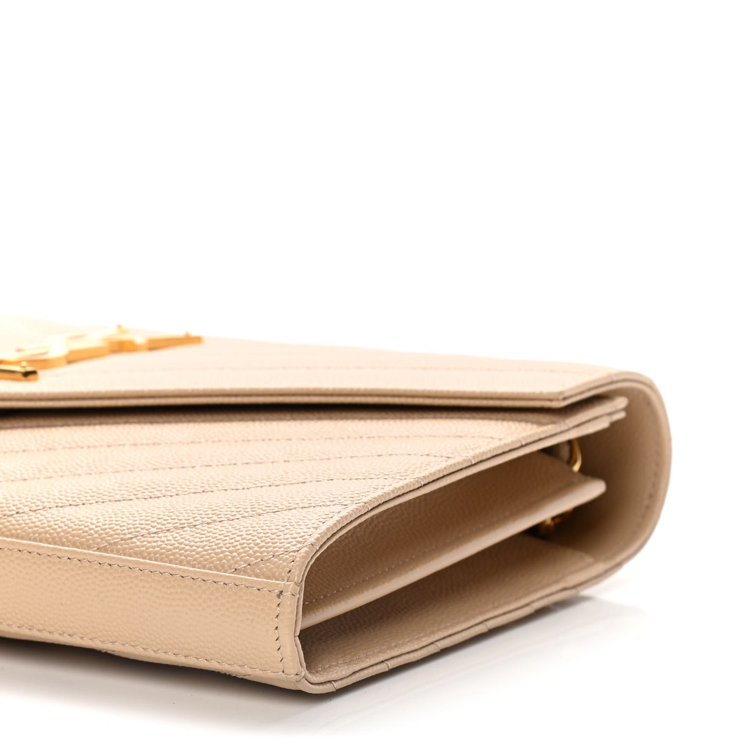 Grain De Poudre Matelasse Chevron Monogram Chain Wallet Nude Powder