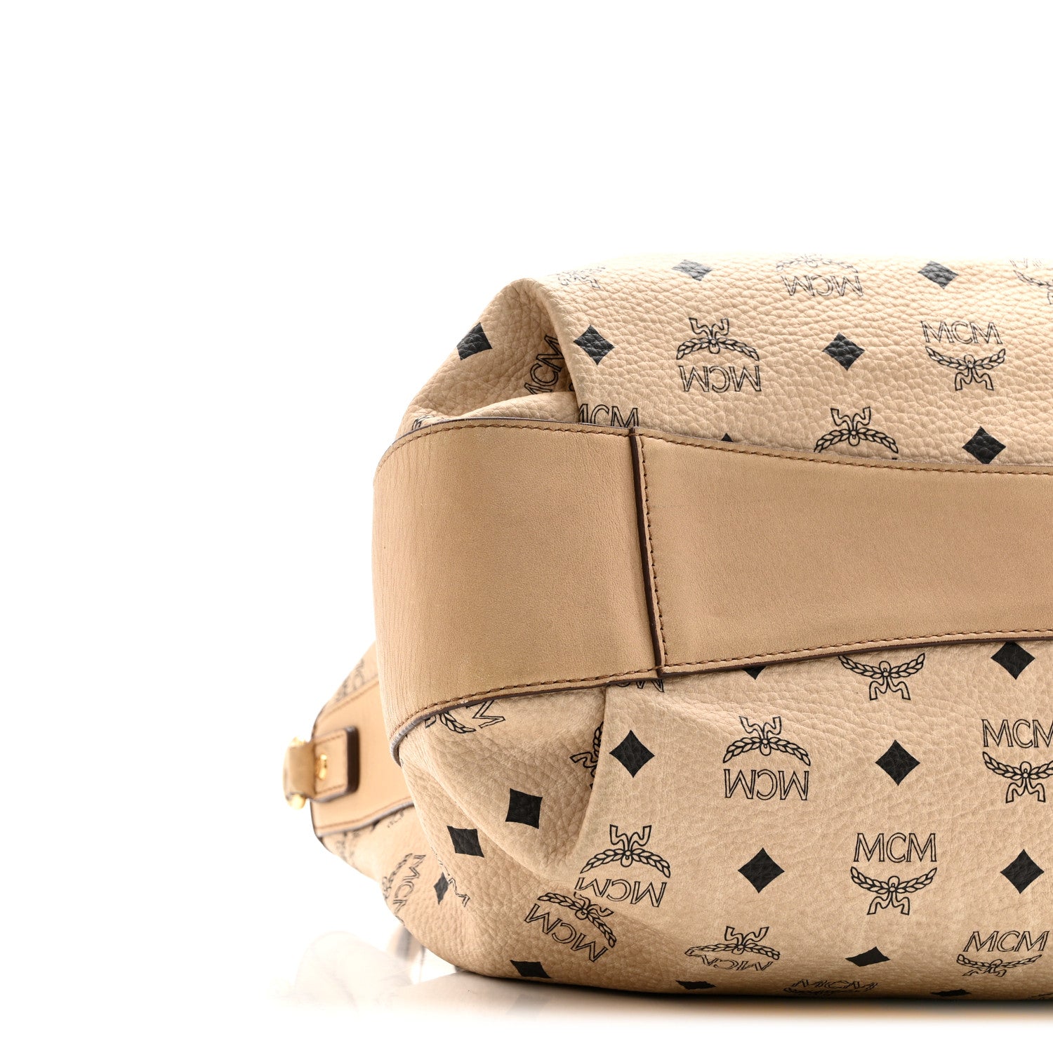 MCM Visetos Medium Drawstring Shopper Beige 8 of 9