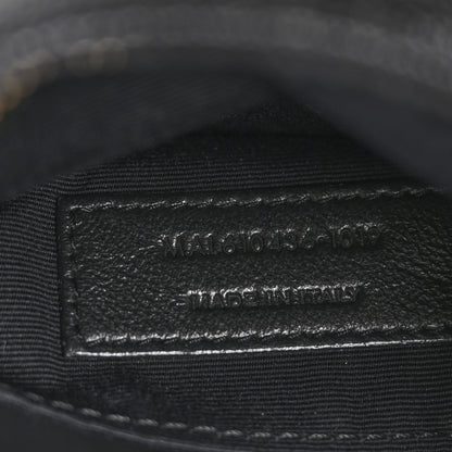 Saint Laurent Grain De Poudre Matelasse Chevron Quilted Round Vinyle Camera Bag Black 6 of 11