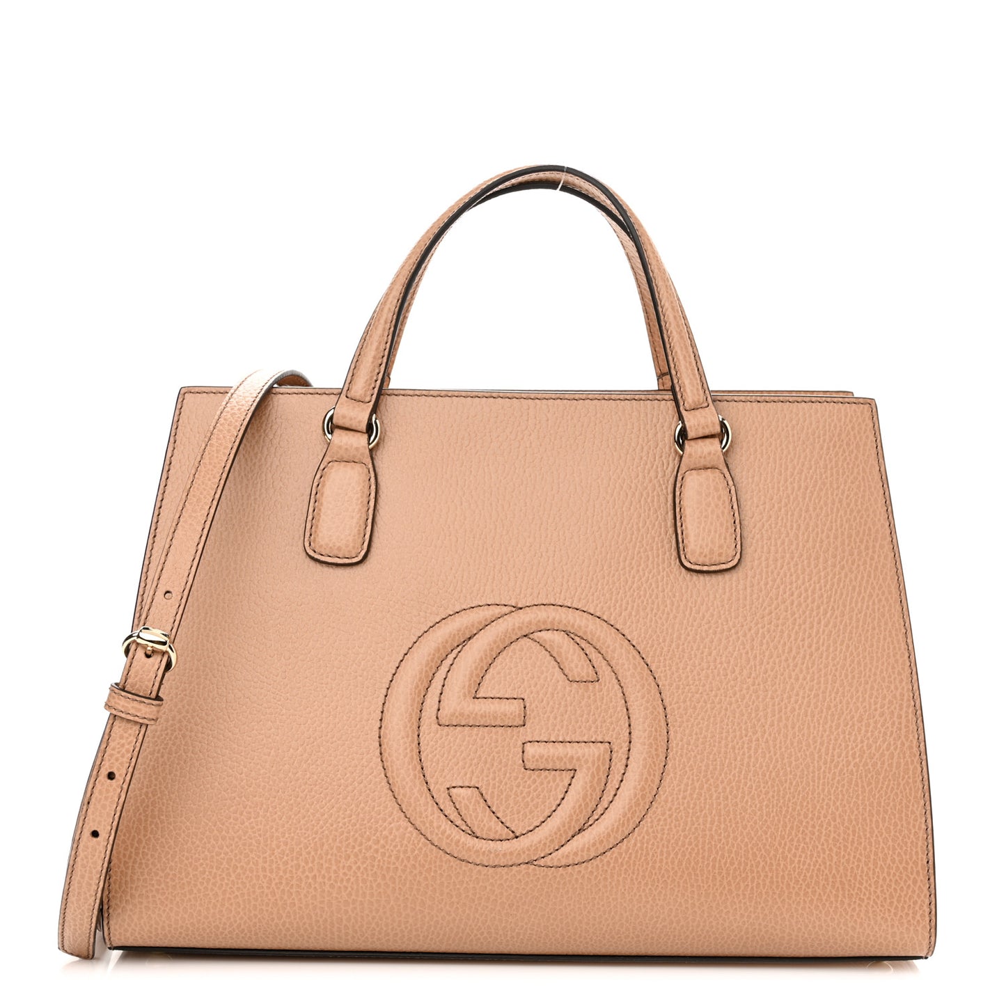 Dollar Calfskin Large Soho Top Handle Satchel Camelia
