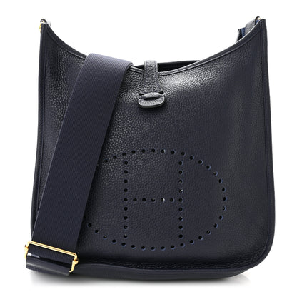 Hermes Taurillon Clemence Evelyne III PM Bleu Nuit 1 of 11