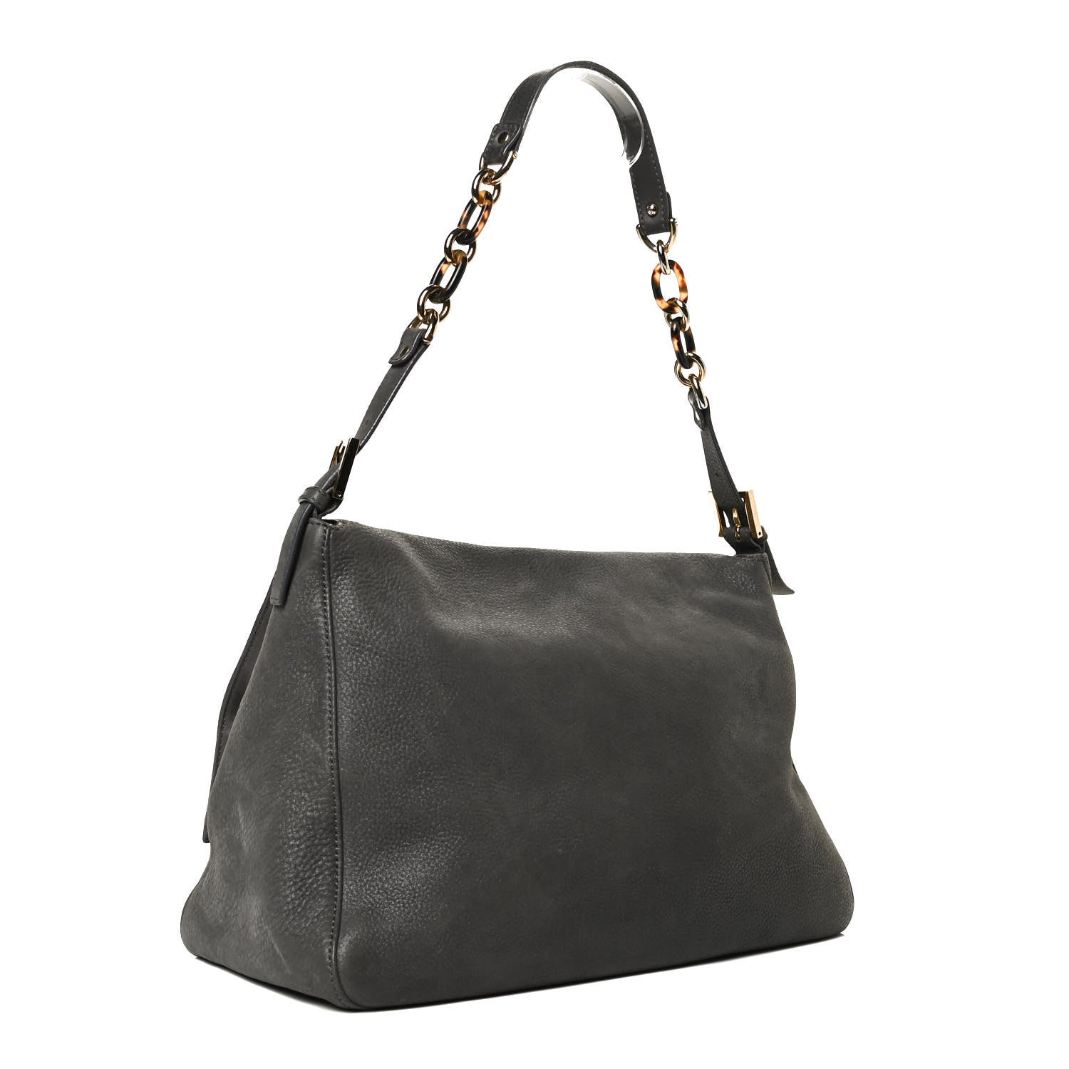 Fendi Vitello Savana Big Mama Baguette Grigio Tartaruga Natural 3 of 13