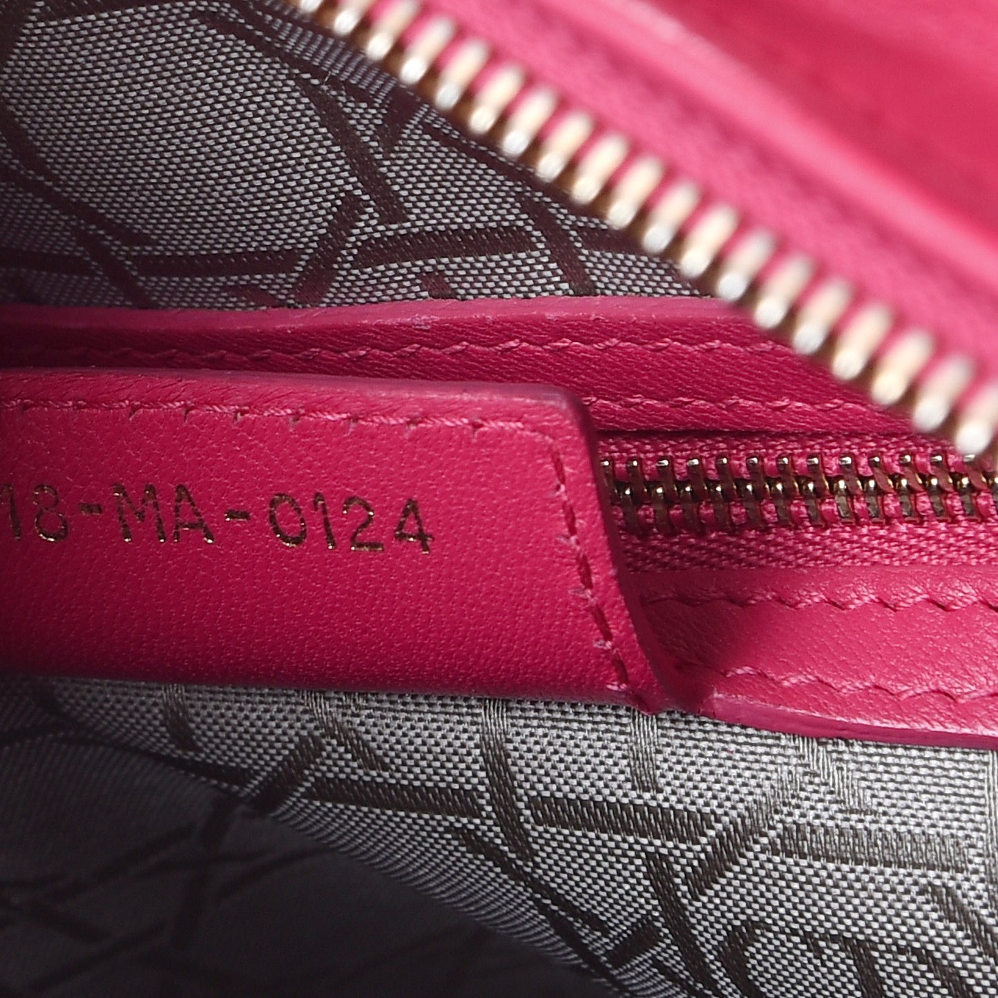 Lambskin Cannage Large Lady Dior Fuchsia