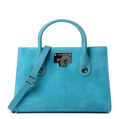 Jimmy Choo Suede Riley Tote Turquoise 1 of 12