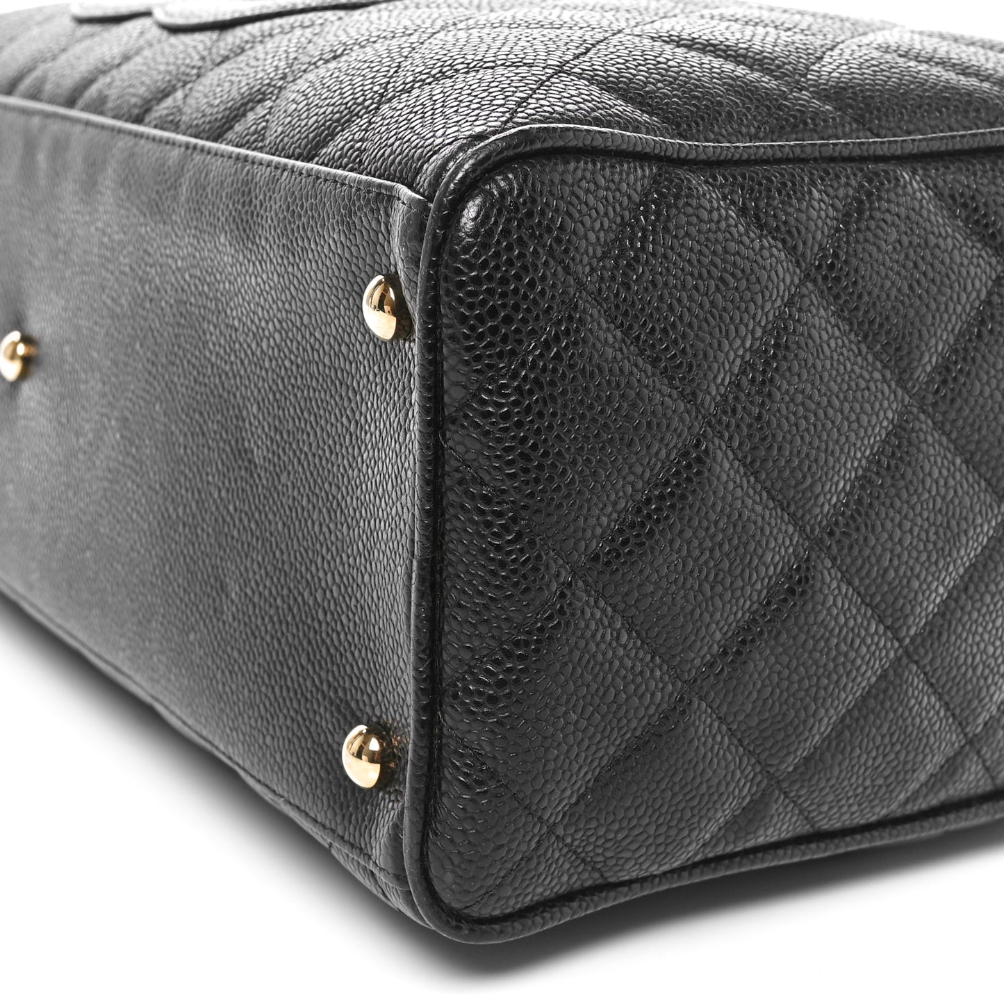 Caviar Quilted Large Bowler Black