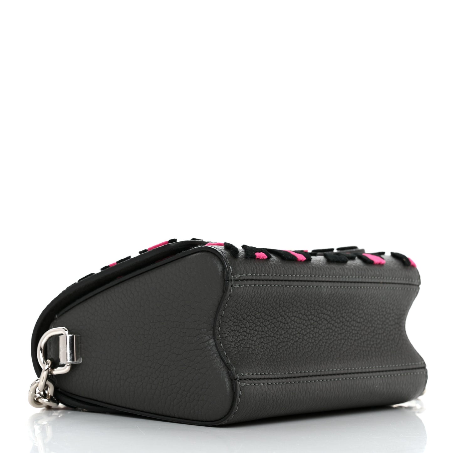 Taurillon Tufted Wild At Heart Twist Shoulder Bag PM Grey