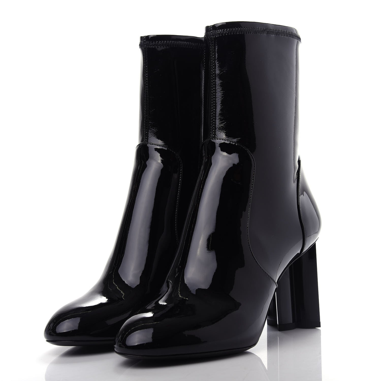 Louis Vuitton Patent Silhouette Ankle Boots 37 Black 3 of 10
