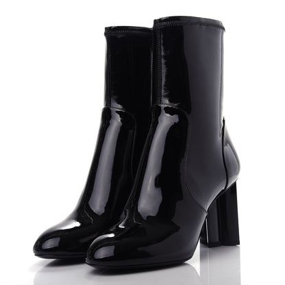 Louis Vuitton Patent Silhouette Ankle Boots 37 Black 3 of 10