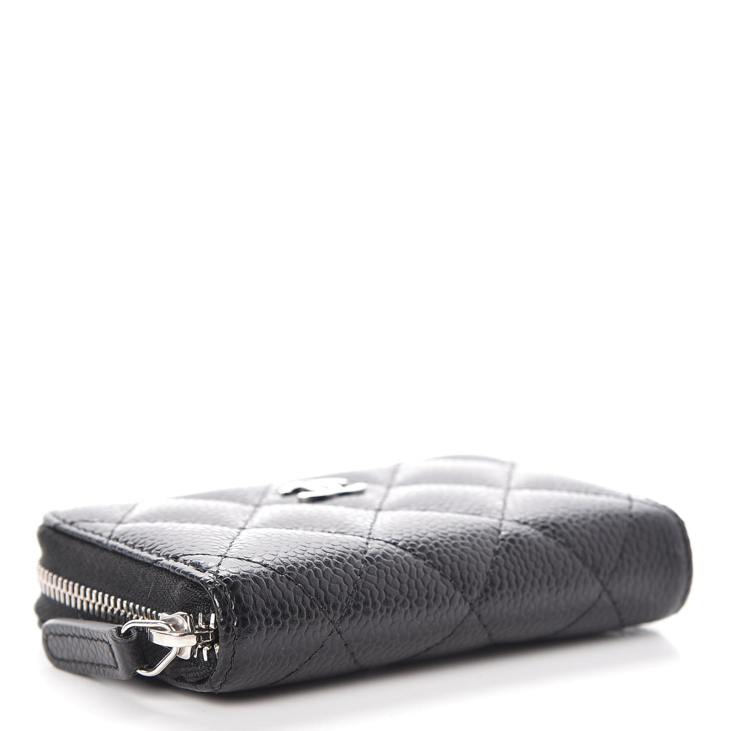 Caviar Quilted Zip Coin Purse Black
