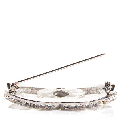 Chanel Baguette Crystal CC Brooch Silver 3 of 5