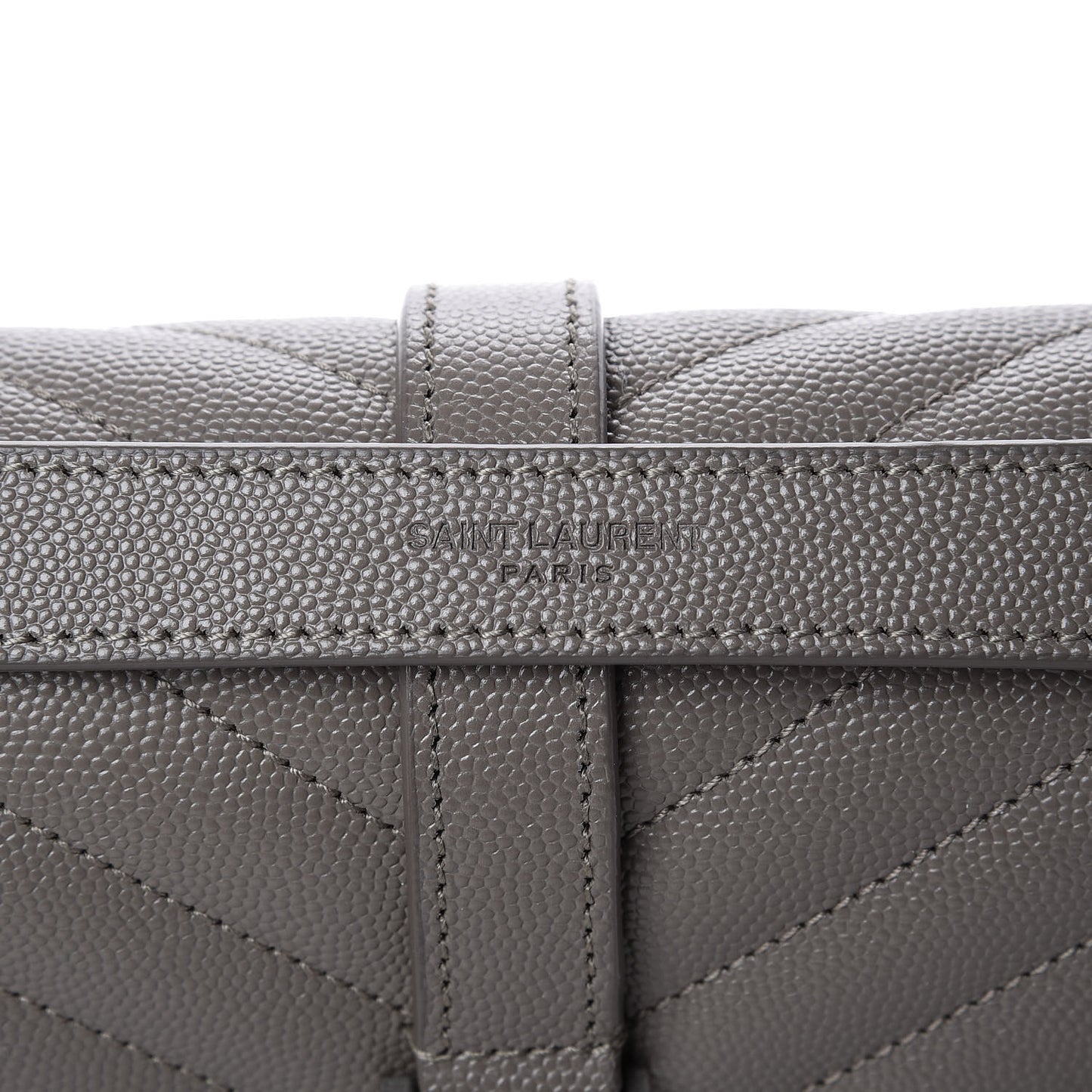Grain De Poudre Textured Mixed Matelasse Medium Triquilt Monogram Satchel New Stone