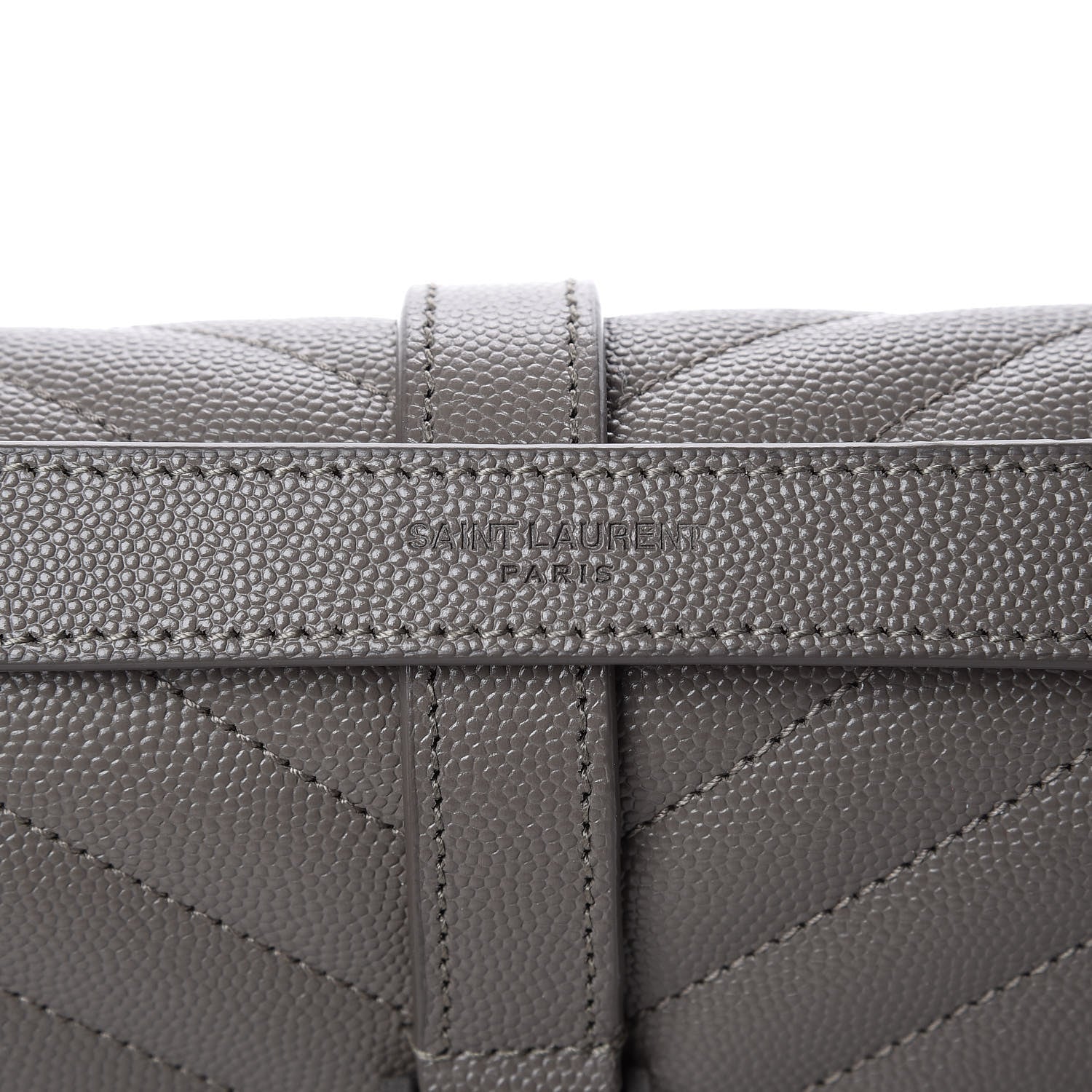 Saint Laurent Grain De Poudre Textured Mixed Matelasse Medium Triquilt Monogram Satchel New Stone 9 of 10