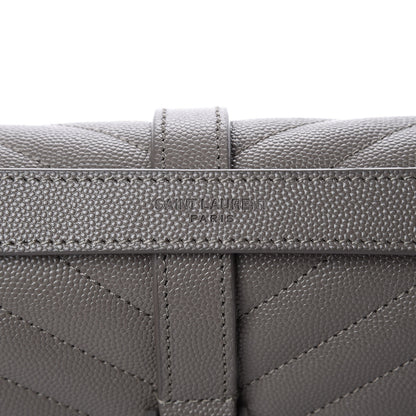 Saint Laurent Grain De Poudre Textured Mixed Matelasse Medium Triquilt Monogram Satchel New Stone 9 of 10
