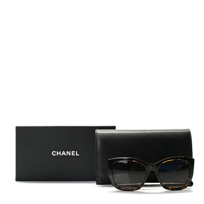 Chanel Acetate 18K White Gold Butterfly Sunglasses 5429 Dark Tortoise 8 of 8