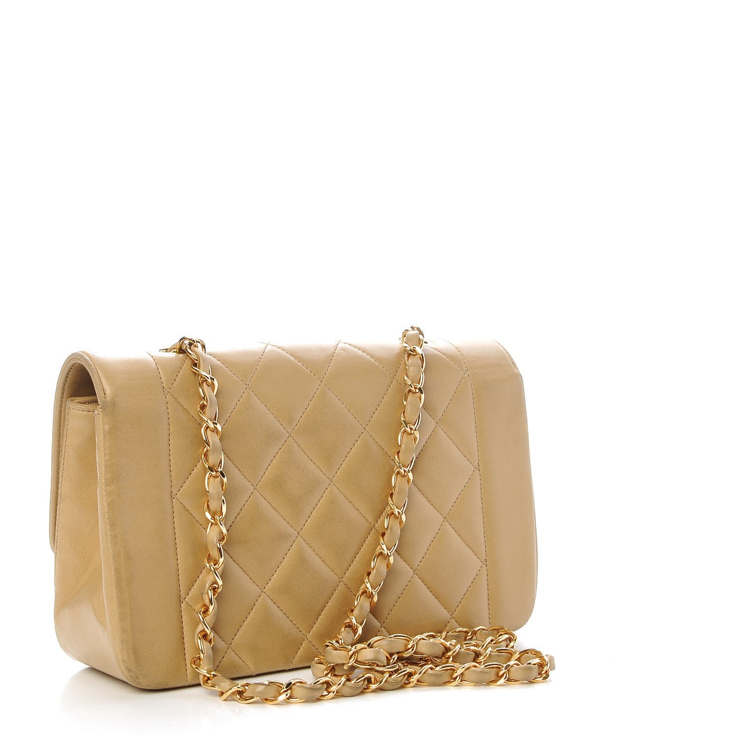 Chanel Lambskin Quilted Small Single Flap Beige 3 of 13