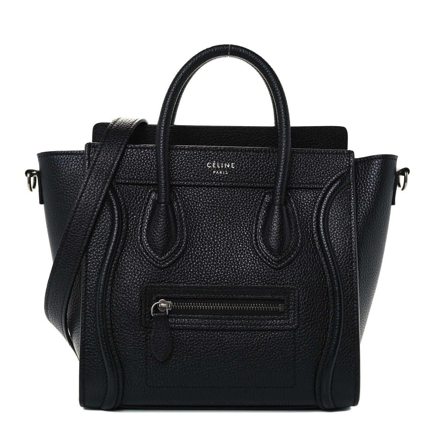 Drummed Calfskin Nano Luggage Black