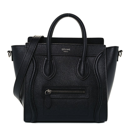 Celine Drummed Calfskin Nano Luggage Black 1 of 10