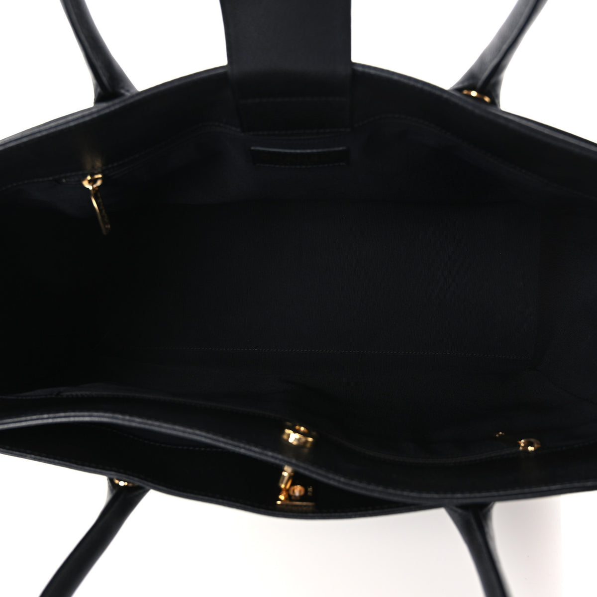 Calfskin Cerf Executive Shopper Tote Black