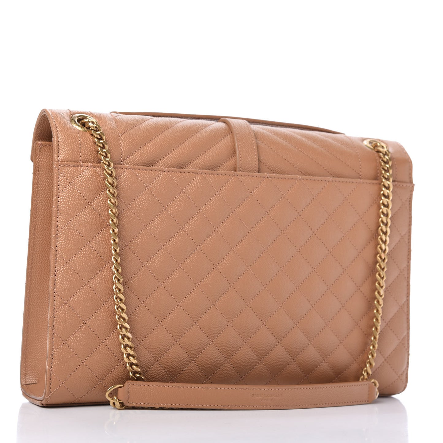 Grain De Poudre Textured Mixed Matelasse Triquilt Large Monogram Satchel Dune