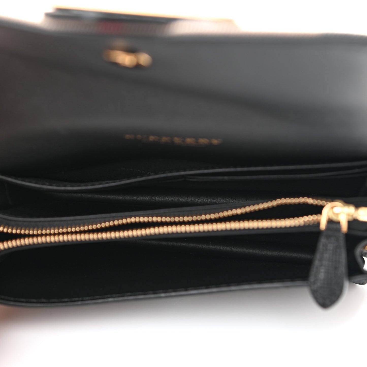 House Check Bridle Calfskin Small Madison Buckle Bag Black