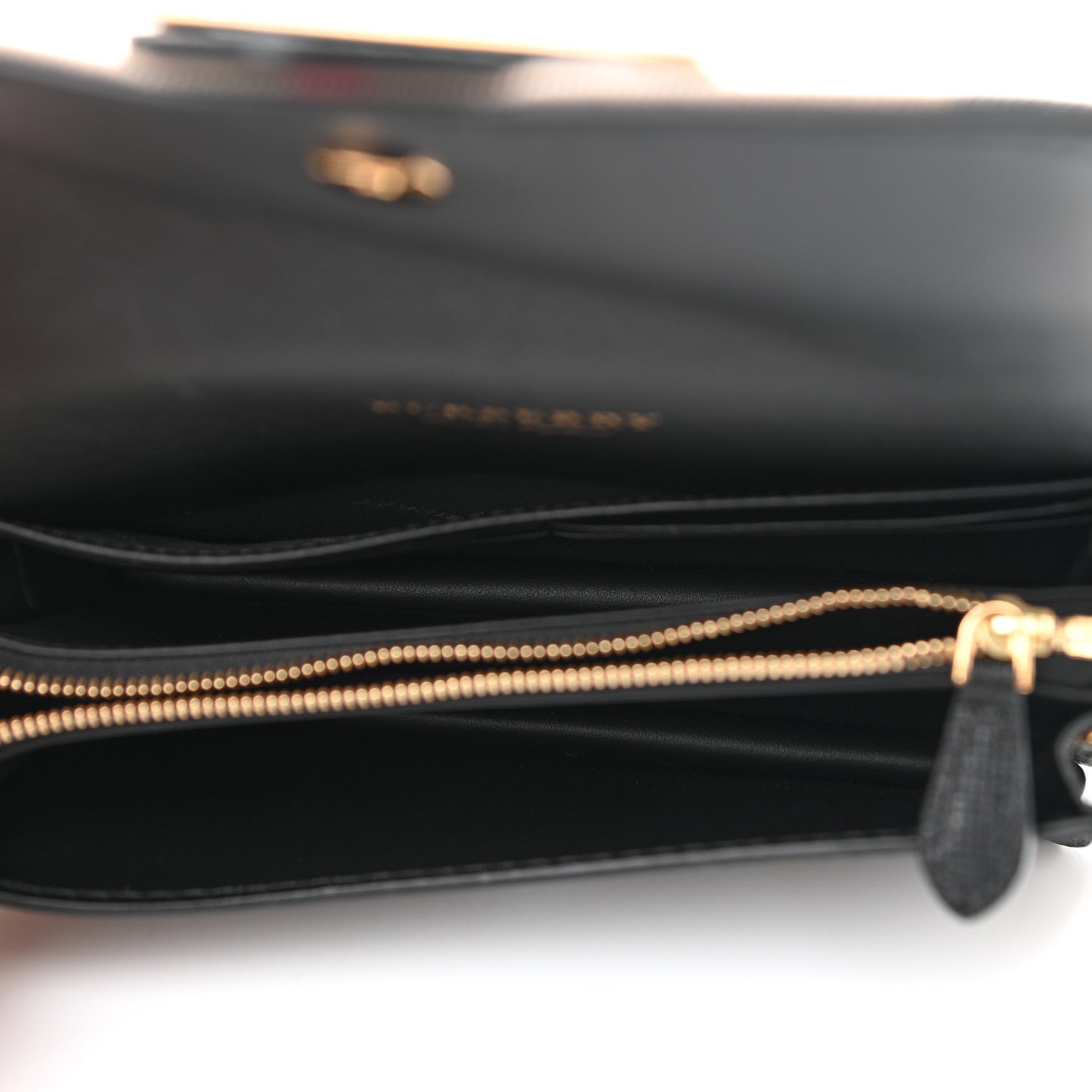 Burberry House Check Bridle Calfskin Small Madison Buckle Bag Black 4 of 9