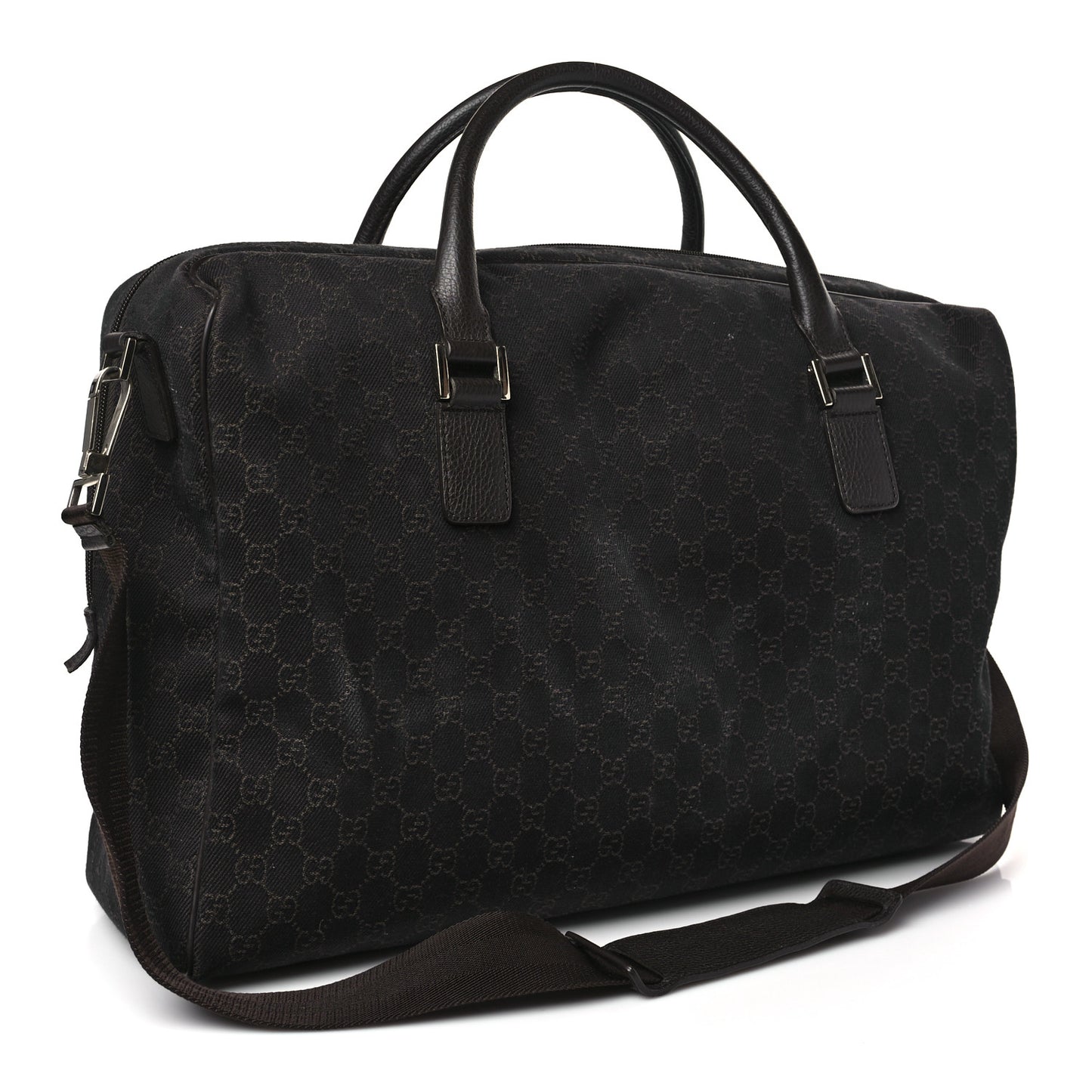 Denim Monogram Large Carry On Duffle Dark Brown