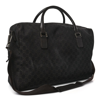 Gucci Denim Monogram Large Carry On Duffle Dark Brown 3 of 9
