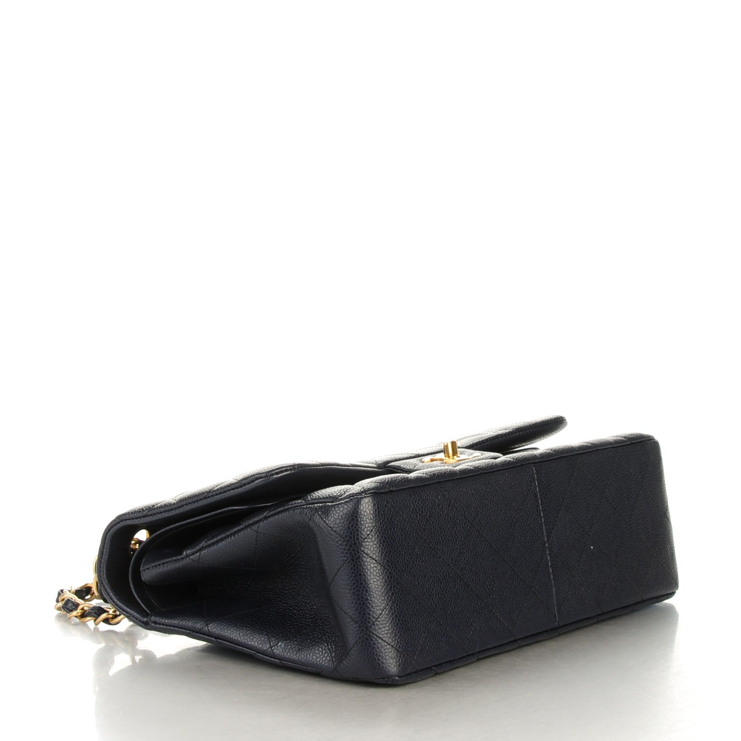 Chanel Caviar Quilted Jumbo Double Flap Navy Blue 4 of 8