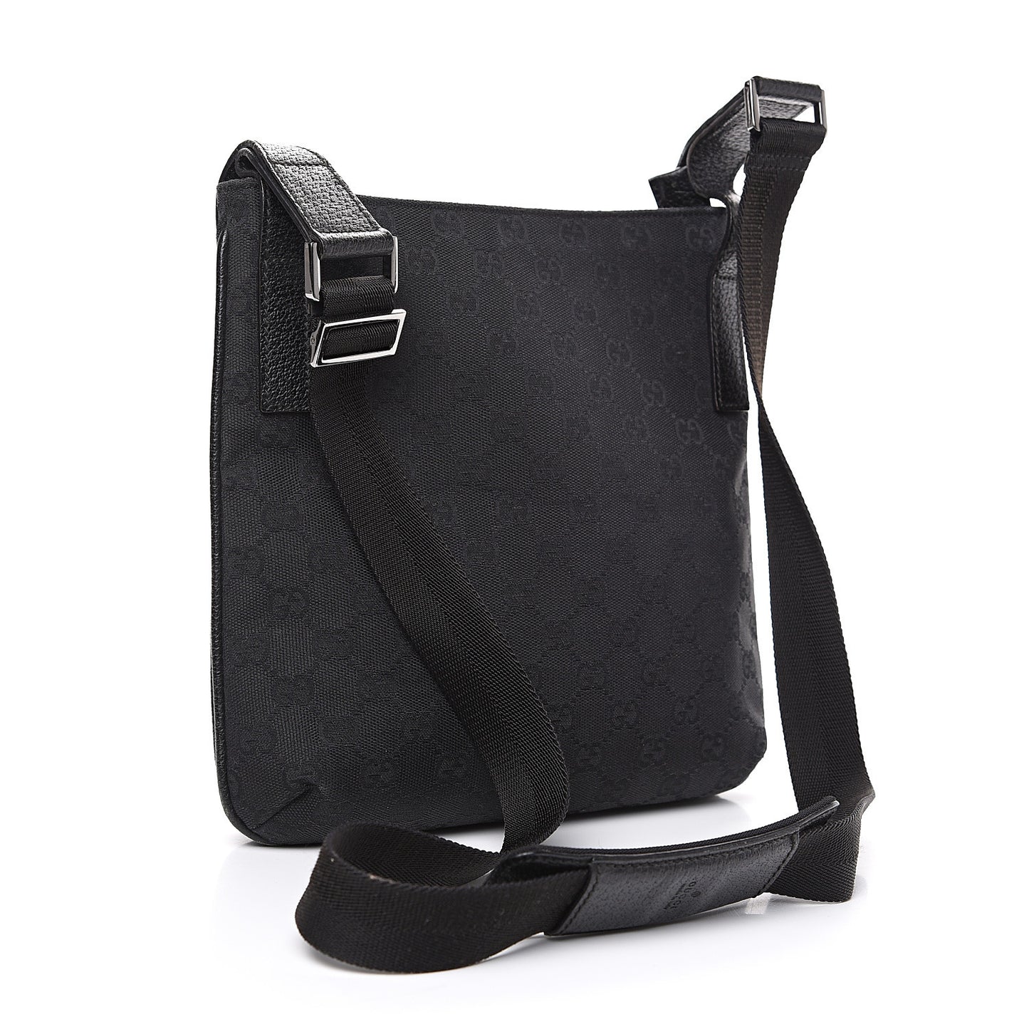 Monogram Flat Messenger Bag Black