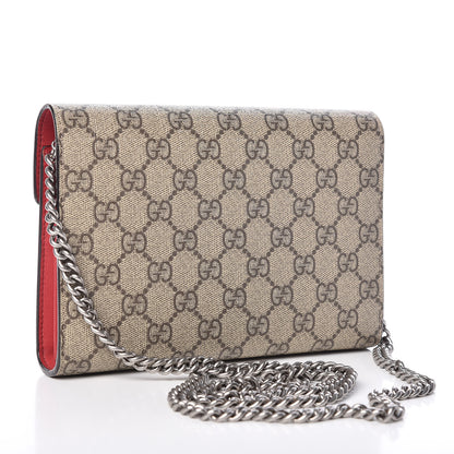Gucci GG Supreme Monogram Mini Dionysus Chain Wallet Beige Vulcanic Red 3 of 10