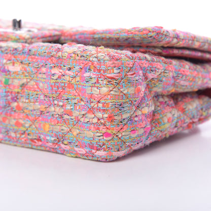 Chanel Tweed Quilted Medium Double Flap Pink 11 of 12