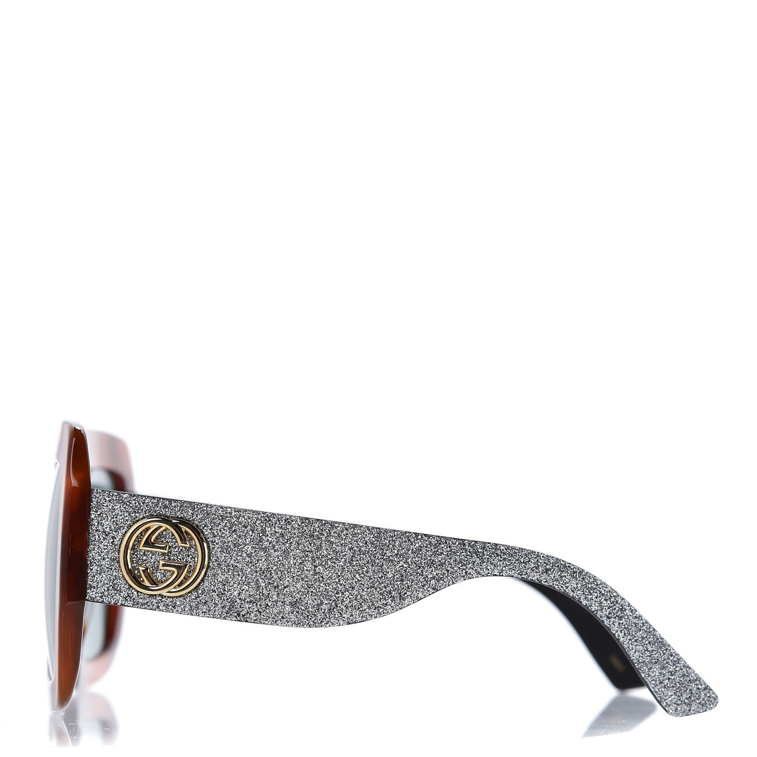 Gucci Square Frame GG0102S Sunglasses Glitter Silver Multi 2 of 8