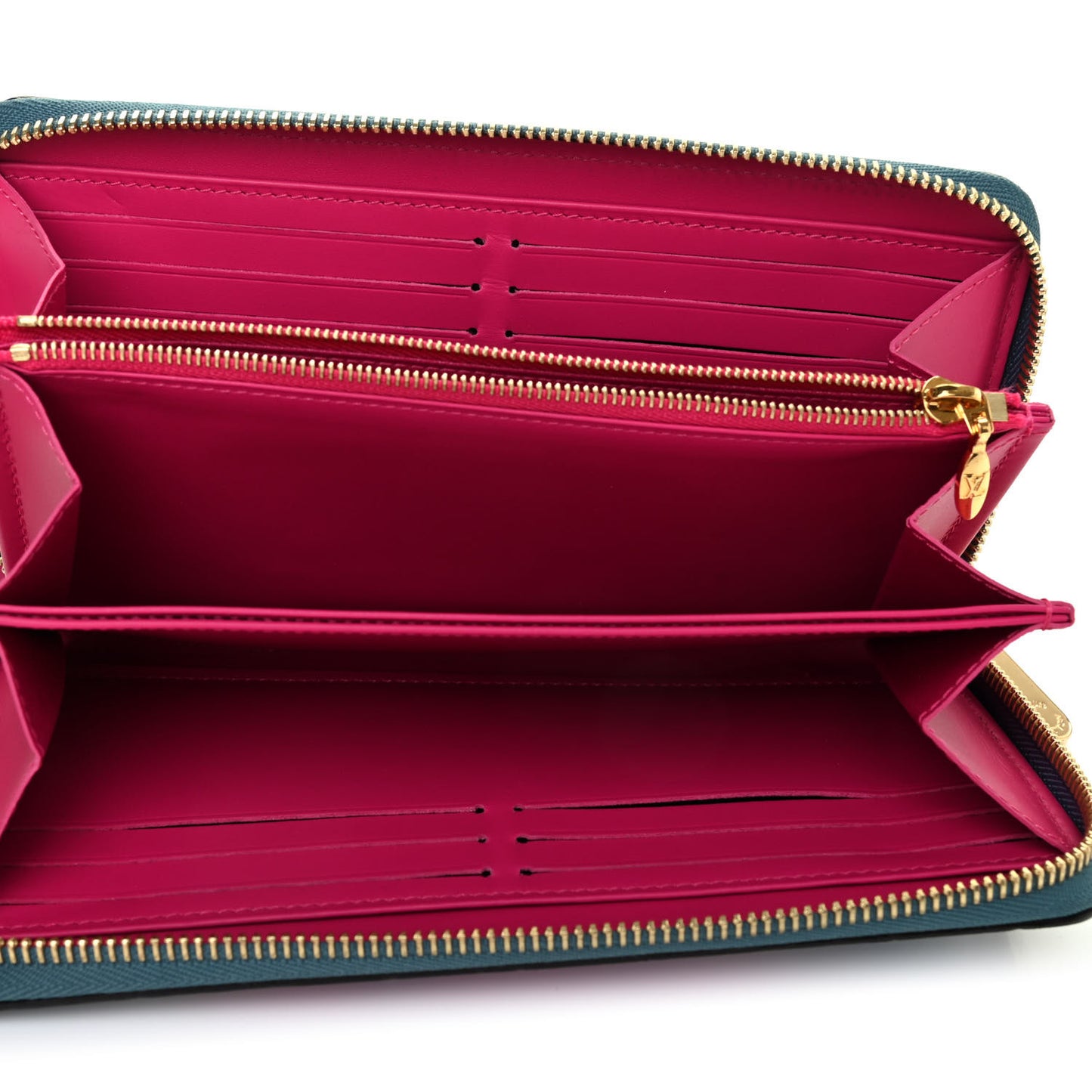 Metallic Vernis Degrade Zippy Wallet Blue Pink