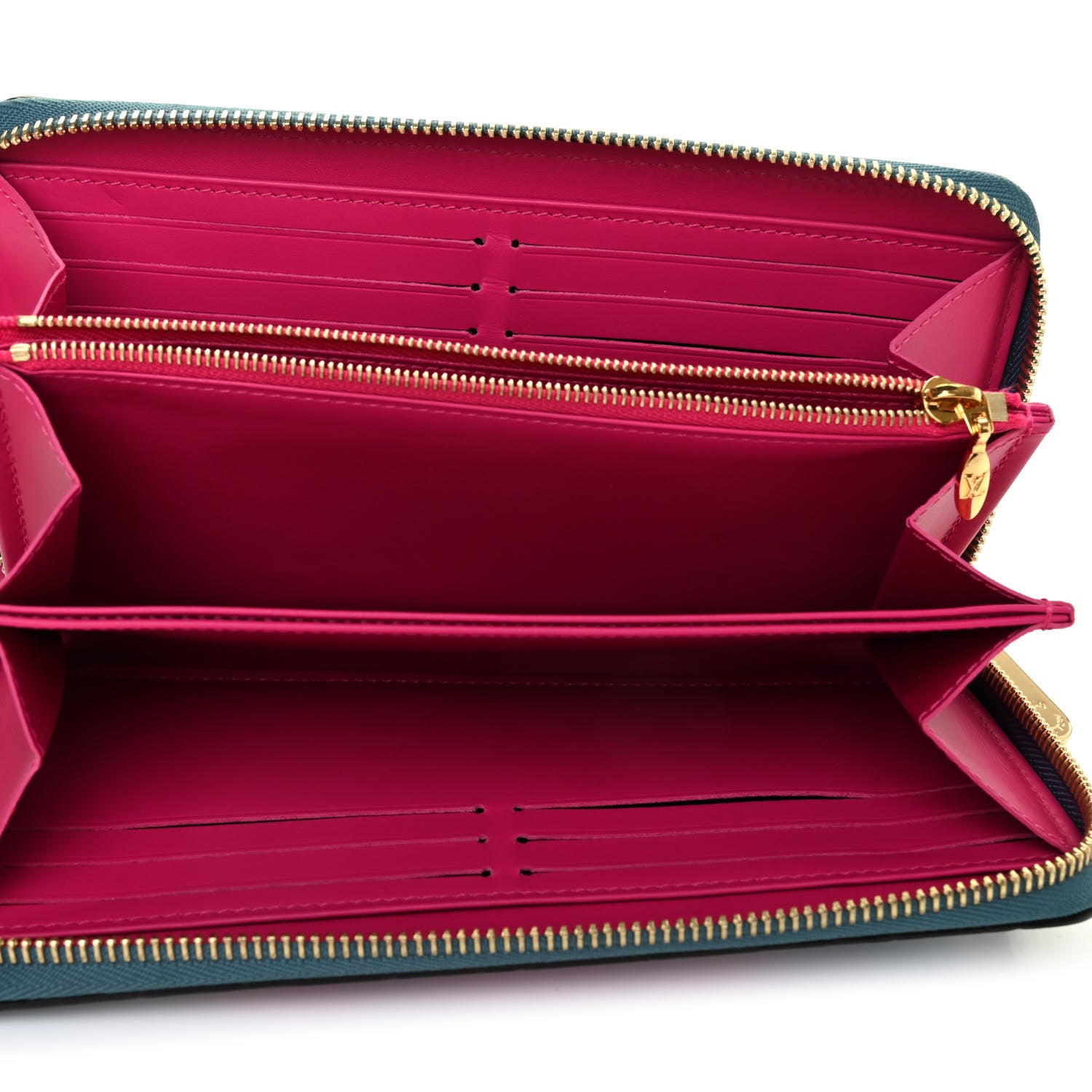 Louis Vuitton Metallic Vernis Degrade Zippy Wallet Blue Pink 5 of 7